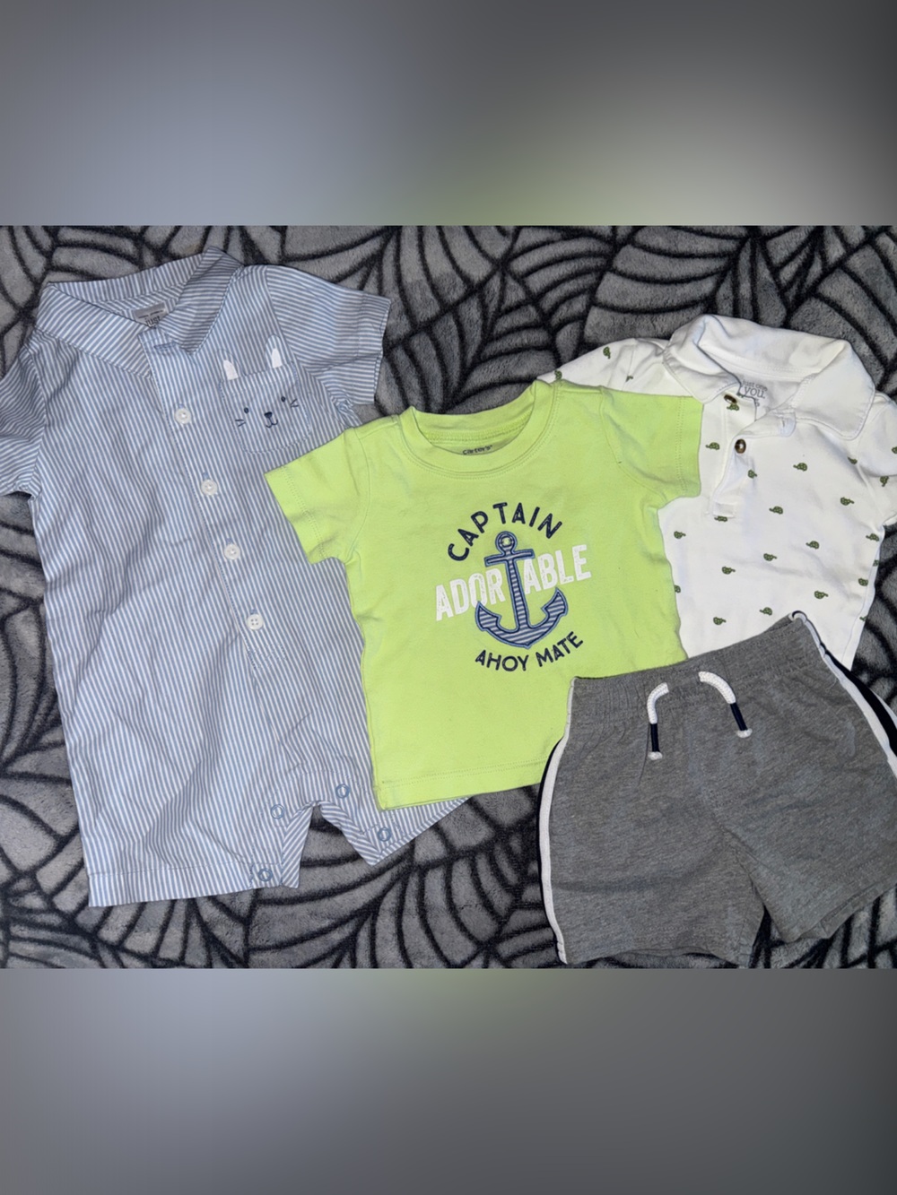 Adorable Striped Blue Bunny Romper + Nautical Outfit, Size 6 Months EUC